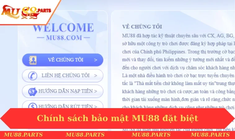 Chính sách bảo mật MU88 1 Chính sách bảo mật MU88 đặc biệt