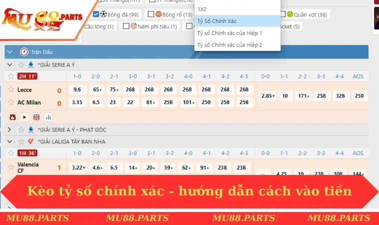 Kèo Tỷ Số Chính Xác