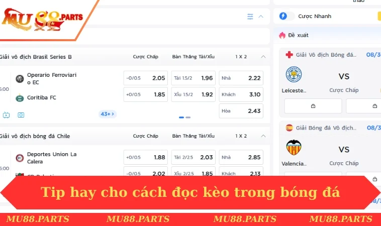 Cách Đọc Kèo Bóng Đá - Mu88 Hướng Dẫn Ngắn Gọn, Dễ Hiểu 1 Tip hay cho cách đọc kèo trong bóng đá