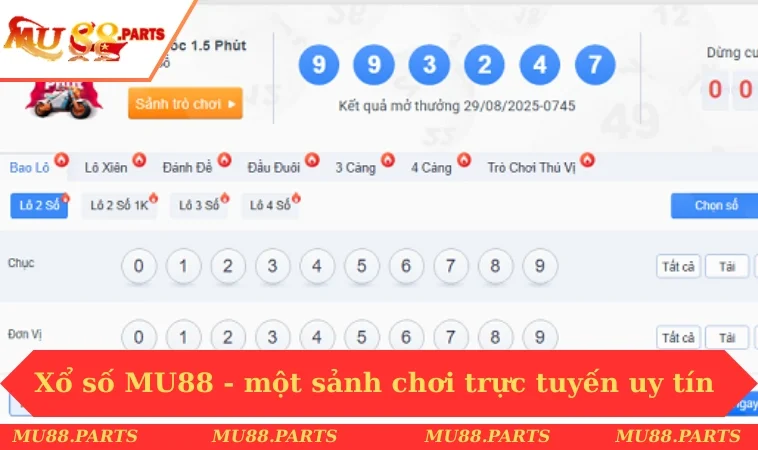 Xổ số MU88 1 Xổ số MU88 - một sảnh chơi trực tuyến uy tín